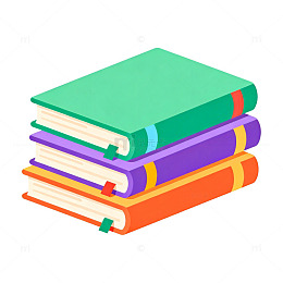 卡通风格书籍堆叠矢量素材