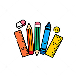 卡通文具插画设计元素