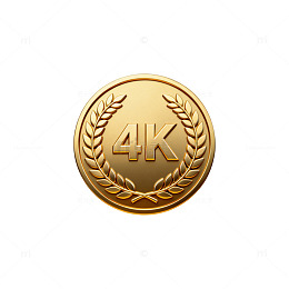 金色4K奖章图标