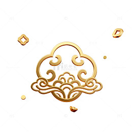 金色云纹装饰图案设计元素