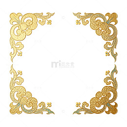 金色花纹装饰边框设计素材