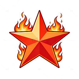 火焰五星卡通图案