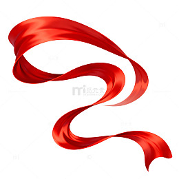 红色飘带动感设计元素