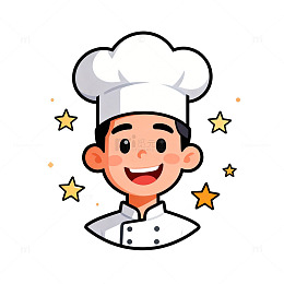 卡通厨师形象美食插画设计素材