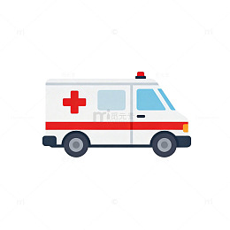 简约救护车图标设计素材