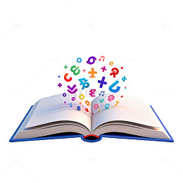 知识之书彩色符号飞散