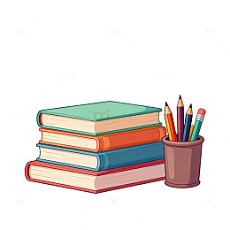 卡通学习用品插画