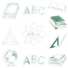 教育元素黑板粉笔画