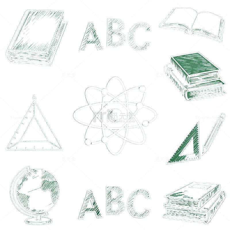 教育元素黑板粉笔画