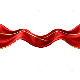 红色波浪丝带装饰素材
