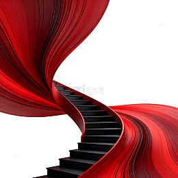 红色螺旋楼梯艺术创意图
