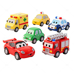 童真卡通车模玩具车