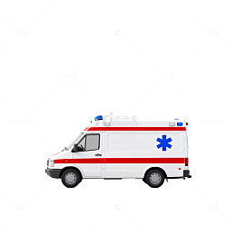 简约风格救护车模型渲染图