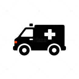 简约风格救护车图标设计素材