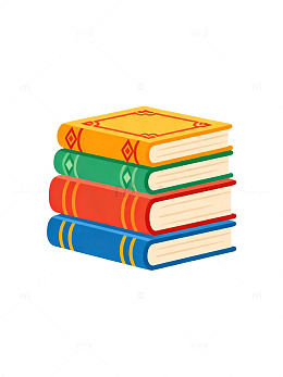 彩色图书堆叠插画素材