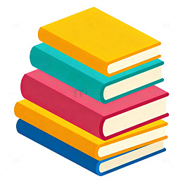 卡通图书堆叠插画素材