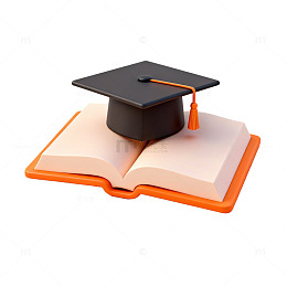 学术书籍毕业帽教育素材