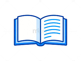 蓝色卡通书图标设计元素