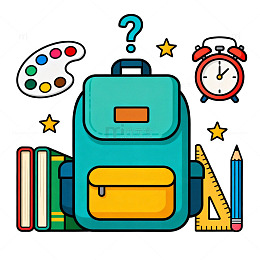 卡通学习用品插画