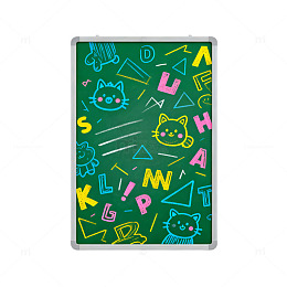 卡通猫咪字母涂鸦笔记本封面