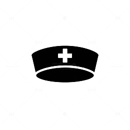 简洁护士帽图标设计