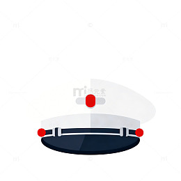 扁平化船长帽图标设计素材