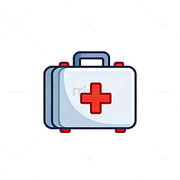 卡通医疗箱矢量图