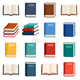 多彩图书图标矢量设计素材