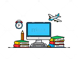 简约办公学习插画