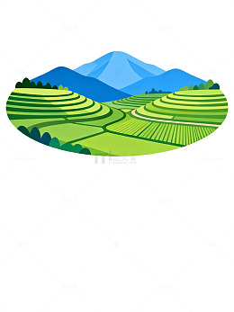 田园风光插画梯田山景