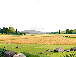 田园风光插画设计图