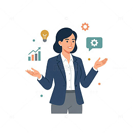 商务女性插画设计元素