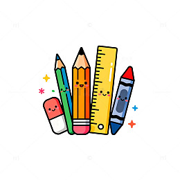 卡通文具插画设计素材