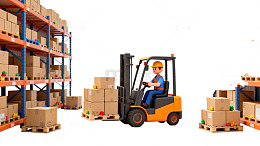 仓库叉车操作场景3D模型