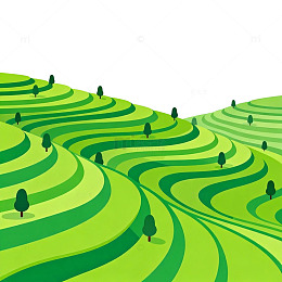抽象绿色梯田风景矢量图
