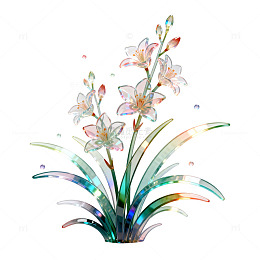 梦幻花卉艺术插画