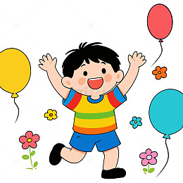 手绘简约儿童节插画