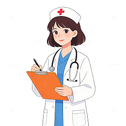 卡通护士记录病历元素