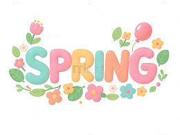 彩花迎春春季设计元素