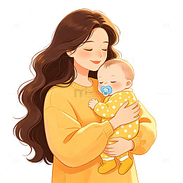 温馨母爱插画母婴形象