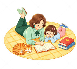 温馨阅读插画