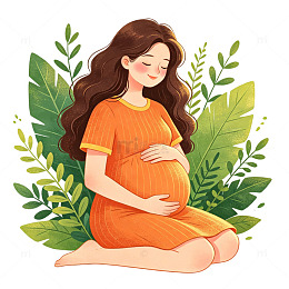 卡通孕妇插画设计素材