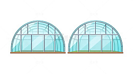 卡通温室大棚插画设计素材