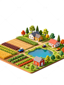 田园风光农场模型图
