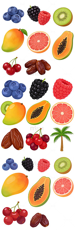 水果主题卡通扁平风格简约元素