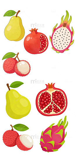 水果主题卡通扁平元素