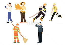 劳动节人物元素