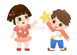 手绘幼儿园卡通儿童