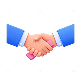 卡通风格握手合作矢量素材