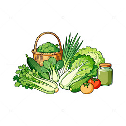 手绘蔬菜插画素材